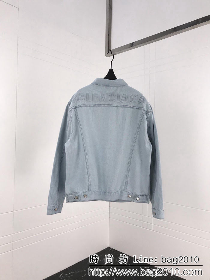 BALENCIAGA巴黎世家 新款 背後字母logo牛仔外套 明星同款 情侶款 ydi1063